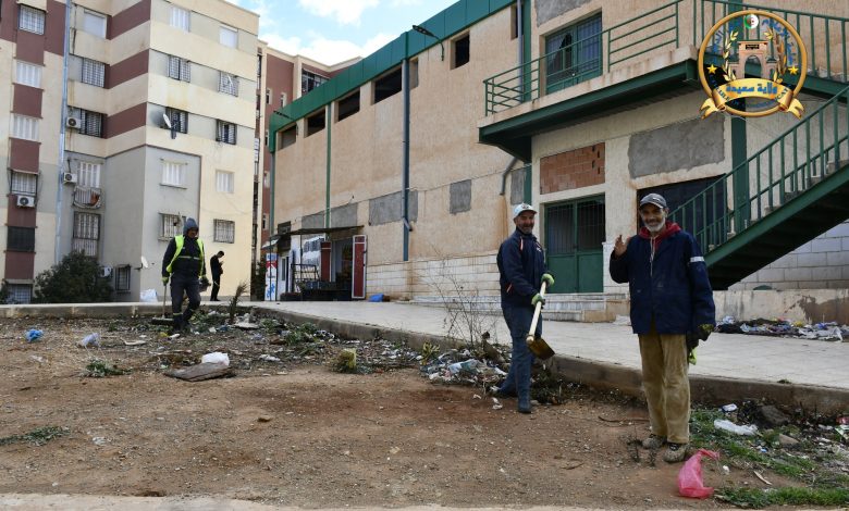 ولاية سعيدة.. حملة نظافة واسعة بحي طاهيري عبد القادر 1200 سكن