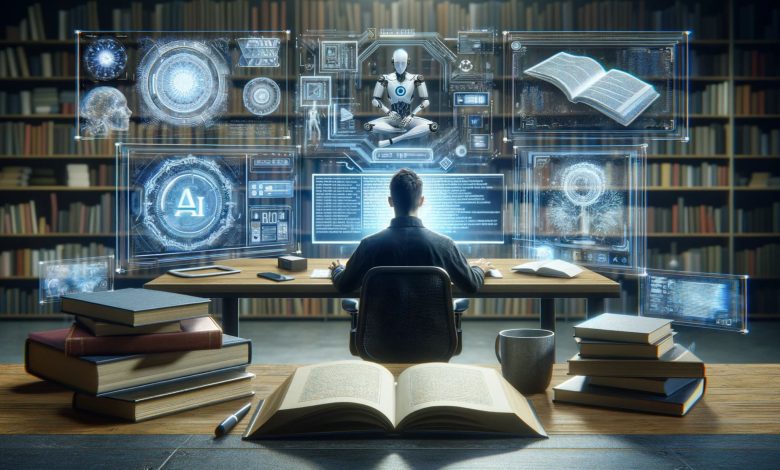 استخدام الذكاء الاصطناعي في كتابة الكتب وتصميمها وتسويقها